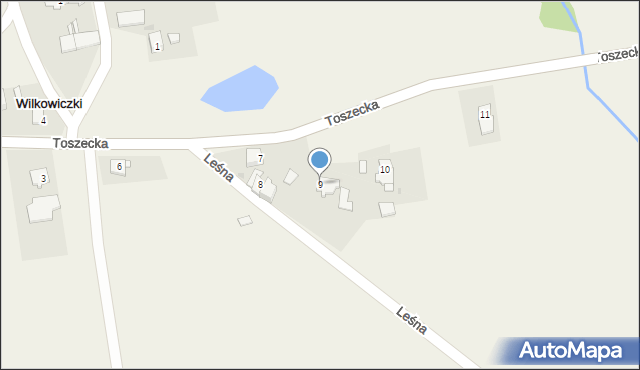 Wilkowiczki, Toszecka, 9, mapa Wilkowiczki