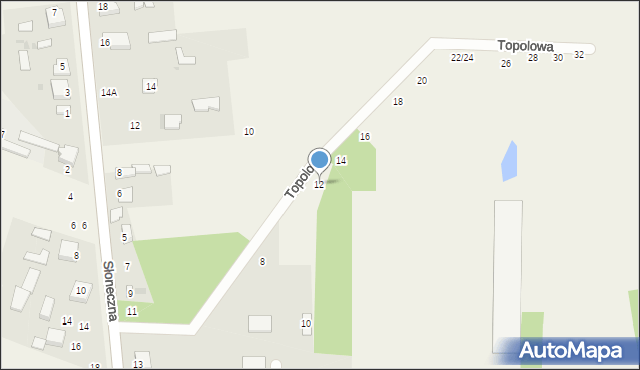 Wola Hankowska, Topolowa, 12, mapa Wola Hankowska