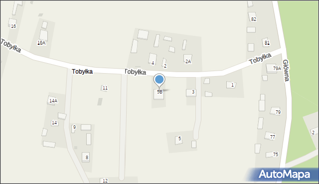 Wólka Tanewska, Tobyłka, 5B, mapa Wólka Tanewska