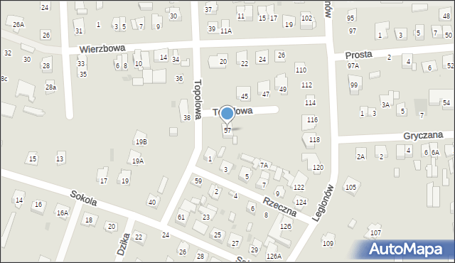 Wołomin, Topolowa, 57, mapa Wołomin