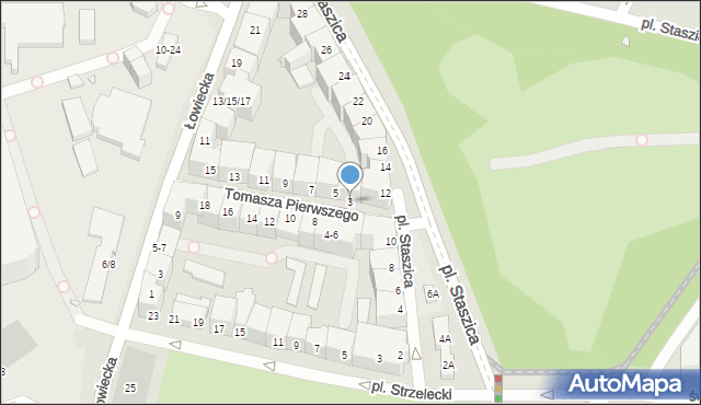 Wrocław, Tomasza Pierwszego, bp., 3, mapa Wrocławia