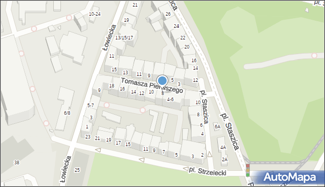 Wrocław, Tomasza Pierwszego, bp., 8, mapa Wrocławia