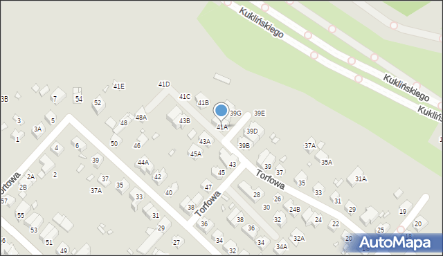 Wrocław, Torfowa, 41A, mapa Wrocławia