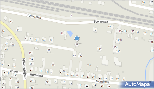 Wronki, Towarowa, 9B, mapa Wronki