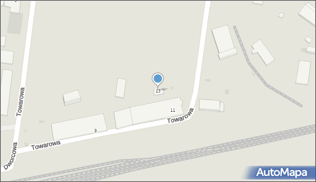 Wschowa, Towarowa, 13, mapa Wschowa
