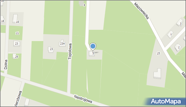 Wycinki Osowskie, Topolowa, 3, mapa Wycinki Osowskie