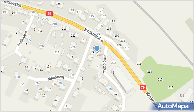 Zabierzów, Topolowa, 2, mapa Zabierzów