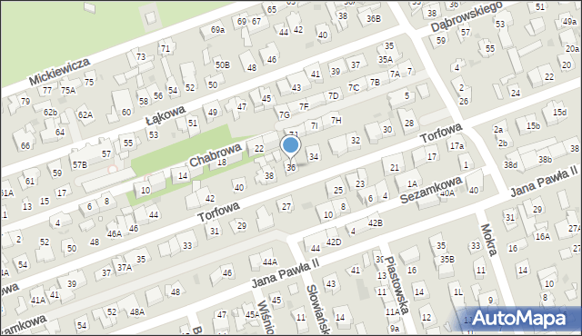 Ząbki, Torfowa, 36, mapa Ząbki