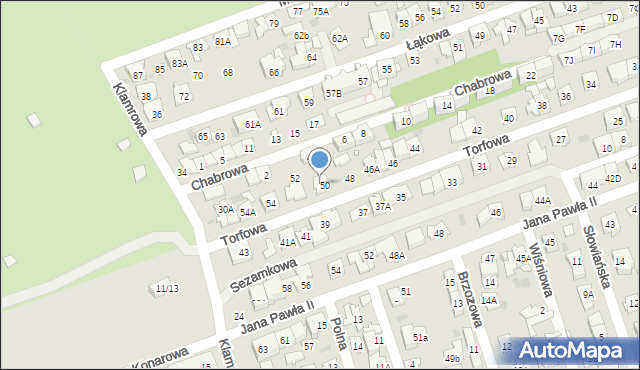 Ząbki, Torfowa, 50A, mapa Ząbki