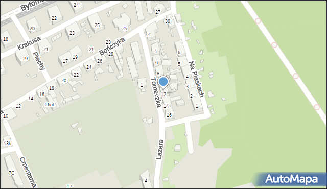 Zabrze, Tomeczka Antoniego, ks., 12, mapa Zabrza