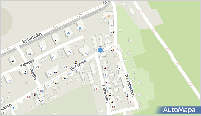 Zabrze, Tomeczka Antoniego, ks., 2, mapa Zabrza