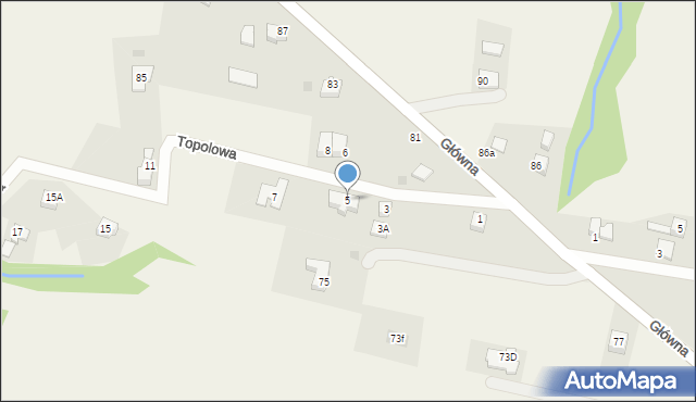 Zamarski, Topolowa, 5, mapa Zamarski