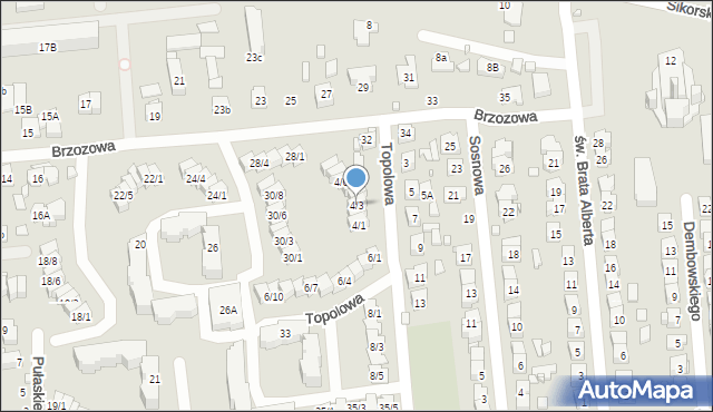 Zamość, Topolowa, 4/3, mapa Zamościa