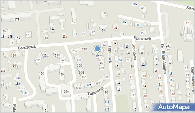 Zamość, Topolowa, 4/6, mapa Zamościa