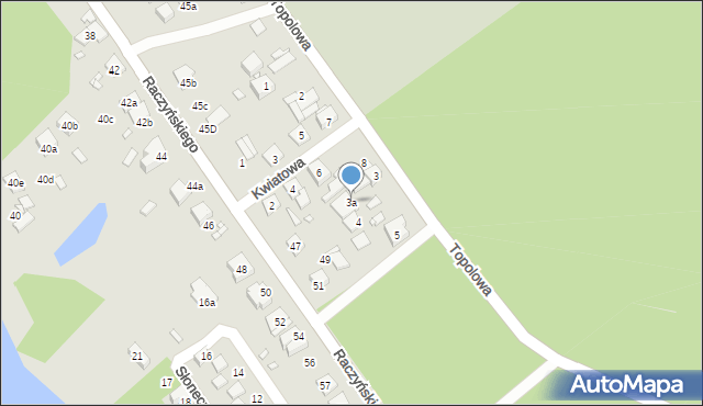 Zaniemyśl, Topolowa, 3a, mapa Zaniemyśl