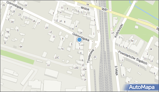 Zawiercie, Towarowa, 2, mapa Zawiercie