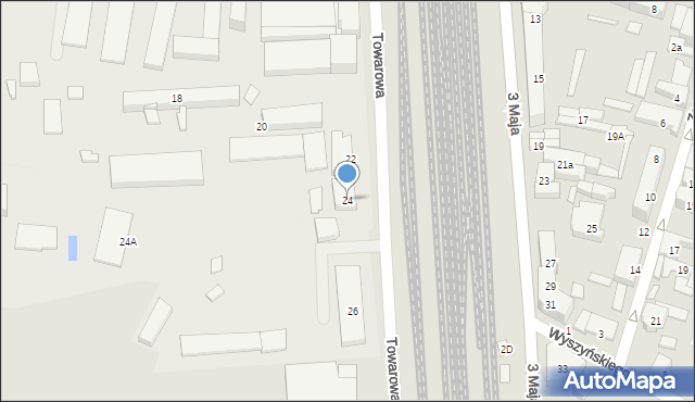 Zawiercie, Towarowa, 24, mapa Zawiercie