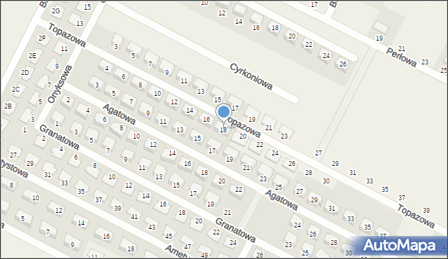 Zbrudzewo, Topazowa, 18, mapa Zbrudzewo