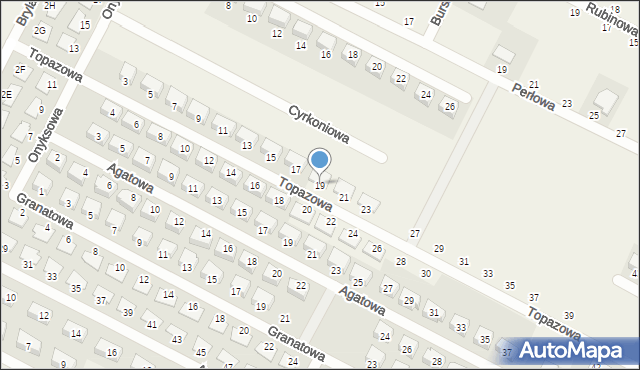 Zbrudzewo, Topazowa, 19, mapa Zbrudzewo