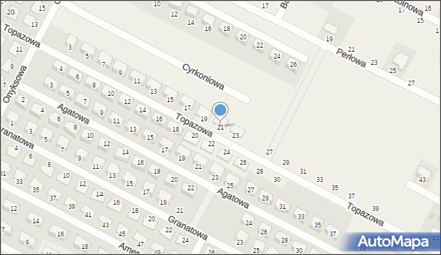 Zbrudzewo, Topazowa, 21, mapa Zbrudzewo