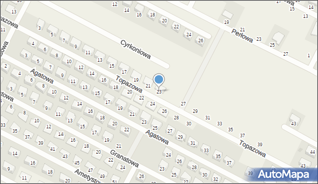 Zbrudzewo, Topazowa, 23, mapa Zbrudzewo