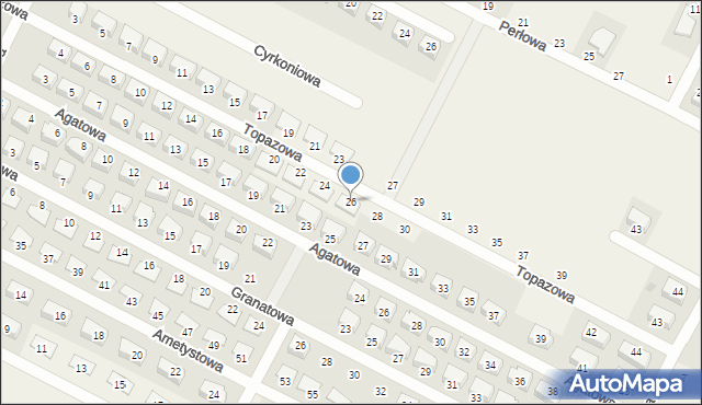 Zbrudzewo, Topazowa, 26, mapa Zbrudzewo