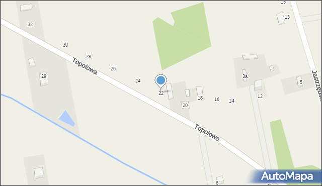 Żelechów, Topolowa, 22, mapa Żelechów