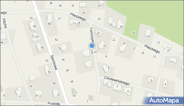 Zielonki-Wieś, Tomczyka Antoniego, płk., 9, mapa Zielonki-Wieś