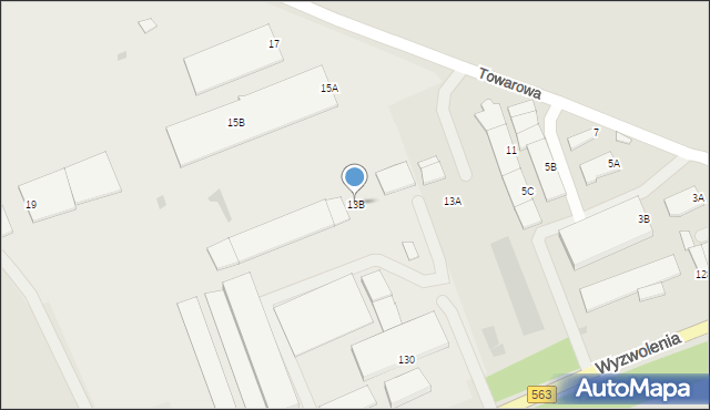 Żuromin, Towarowa, 13B, mapa Żuromin