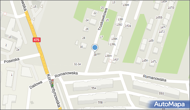 Aleksandrów Łódzki, Truskawkowa, 19, mapa Aleksandrów Łódzki