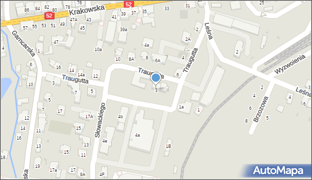 Andrychów, Traugutta Romualda, gen., 3, mapa Andrychów
