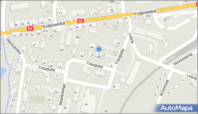 Andrychów, Traugutta Romualda, gen., 6A, mapa Andrychów