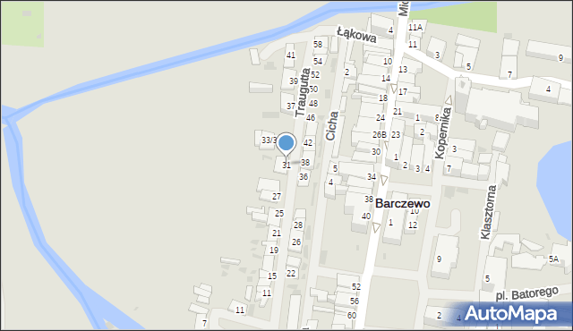 Barczewo, Traugutta Romualda, gen., 31, mapa Barczewo