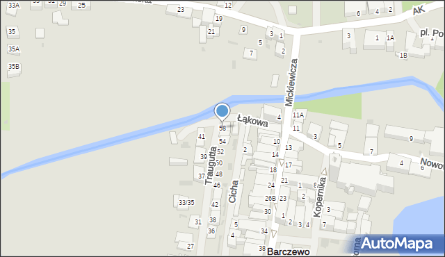 Barczewo, Traugutta Romualda, gen., 58, mapa Barczewo