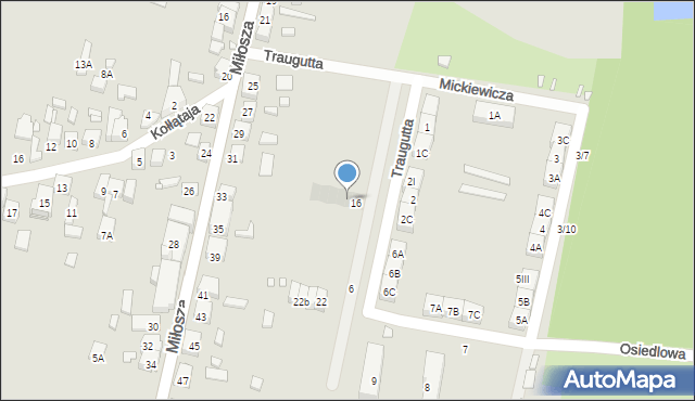 Będzin, Traugutta Romualda, gen., 16a, mapa Będzin