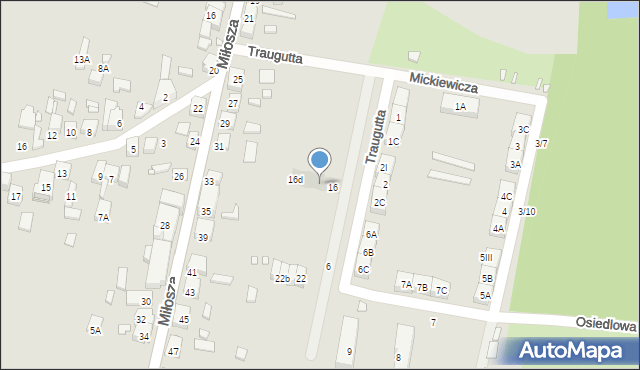 Będzin, Traugutta Romualda, gen., 16b, mapa Będzin