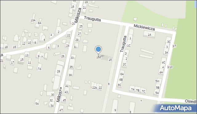 Będzin, Traugutta Romualda, gen., 16d, mapa Będzin