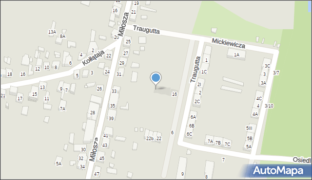 Będzin, Traugutta Romualda, gen., 16e, mapa Będzin