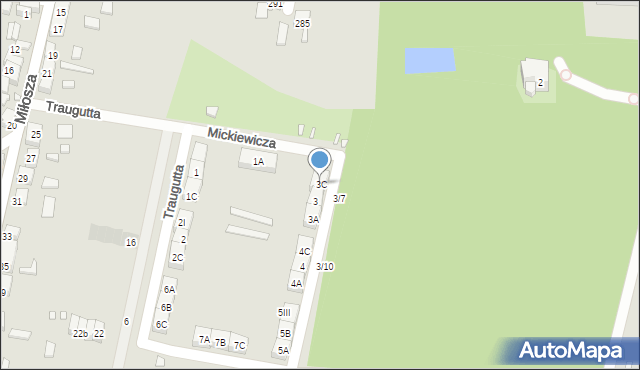 Będzin, Traugutta Romualda, gen., 3C, mapa Będzin