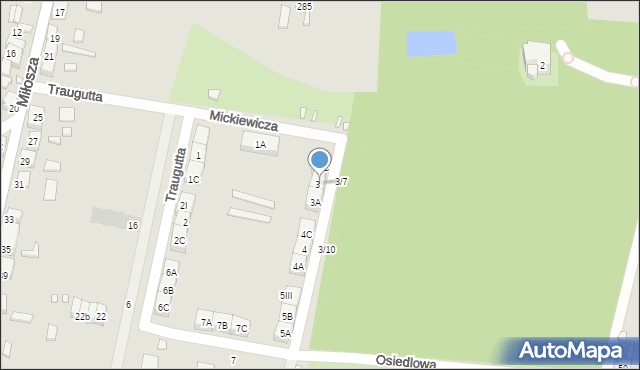 Będzin, Traugutta Romualda, gen., 3II, mapa Będzin