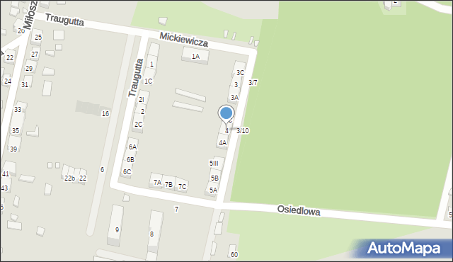 Będzin, Traugutta Romualda, gen., 4B, mapa Będzin