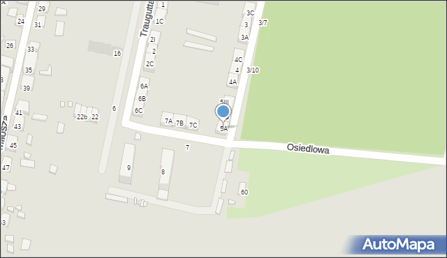 Będzin, Traugutta Romualda, gen., 5A, mapa Będzin