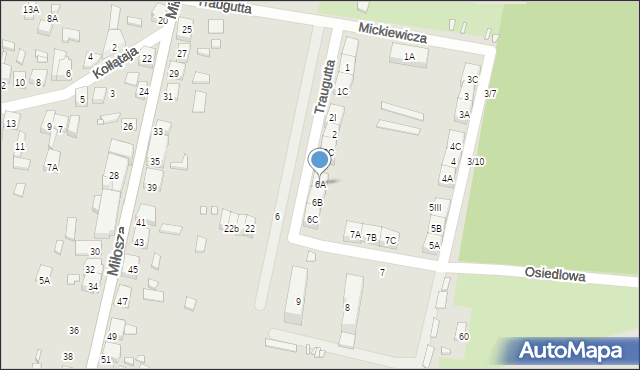Będzin, Traugutta Romualda, gen., 6A, mapa Będzin