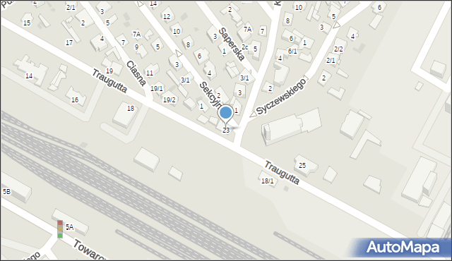 Białystok, Traugutta Romualda, gen., 23, mapa Białegostoku