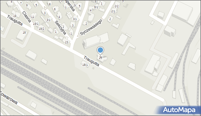 Białystok, Traugutta Romualda, gen., 25, mapa Białegostoku