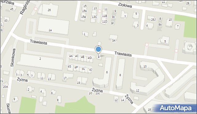 Białystok, Trawiasta, 4, mapa Białegostoku