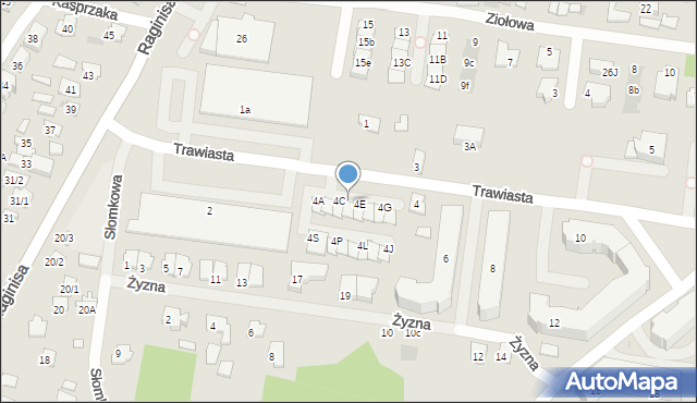 Białystok, Trawiasta, 4D, mapa Białegostoku