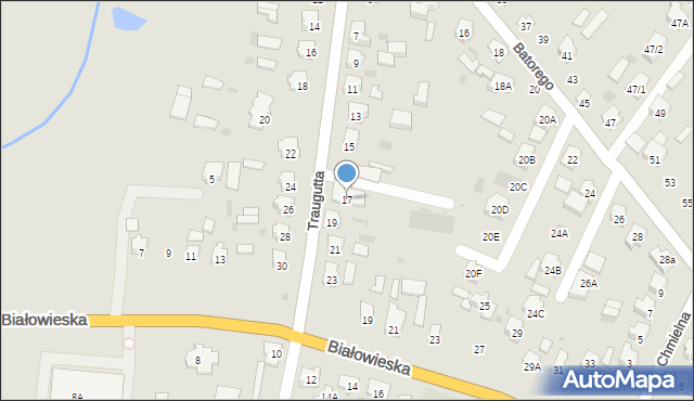 Bielsk Podlaski, Traugutta Romualda, gen., 17, mapa Bielsk Podlaski