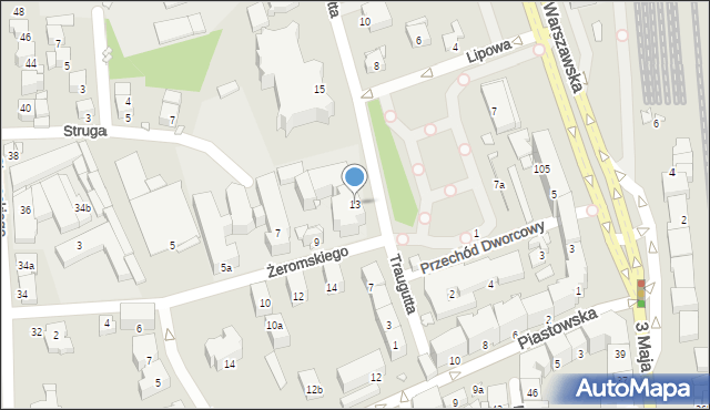 Bielsko-Biała, Traugutta Romualda, gen., 13, mapa Bielsko-Białej