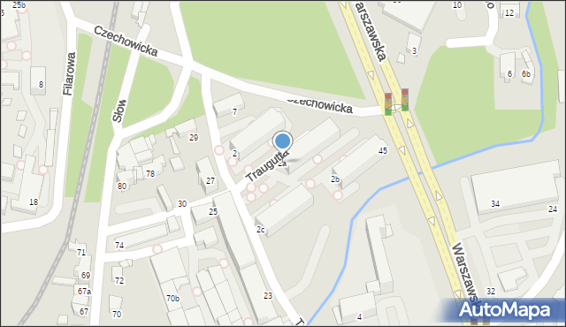 Bielsko-Biała, Traugutta Romualda, gen., 2a, mapa Bielsko-Białej